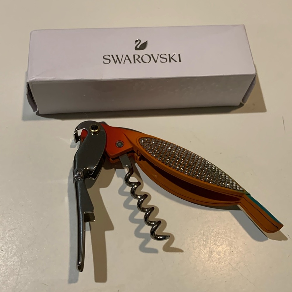 Swarovski Crystal Parrot bottle opener etc NWT